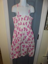 Disney Parks Mickey Mouse Dress White Pink Leopard Print Size L Girl&#39;s EUC - £16.02 GBP