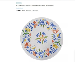 Food Network Sorrento Floral Multi Braided 6-PC Round Placemat Set - £37.92 GBP
