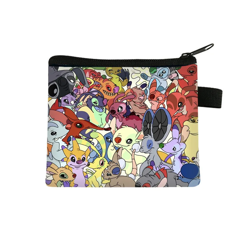 New Anime Stitch Coin Purse Kawaii Lilo Stitch Wallet Cute Angel Storage... - €4,22 EUR