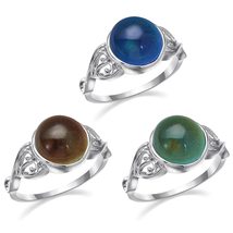 Creative Gift Jewelry Gift For Women Girl Party Color Change Rings Luminous Mood - £8.03 GBP