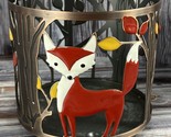 Bath &amp; Body Works BBW 3-Wick Jar Candle Holder - Red Fox in Autumn Forest - £15.20 GBP