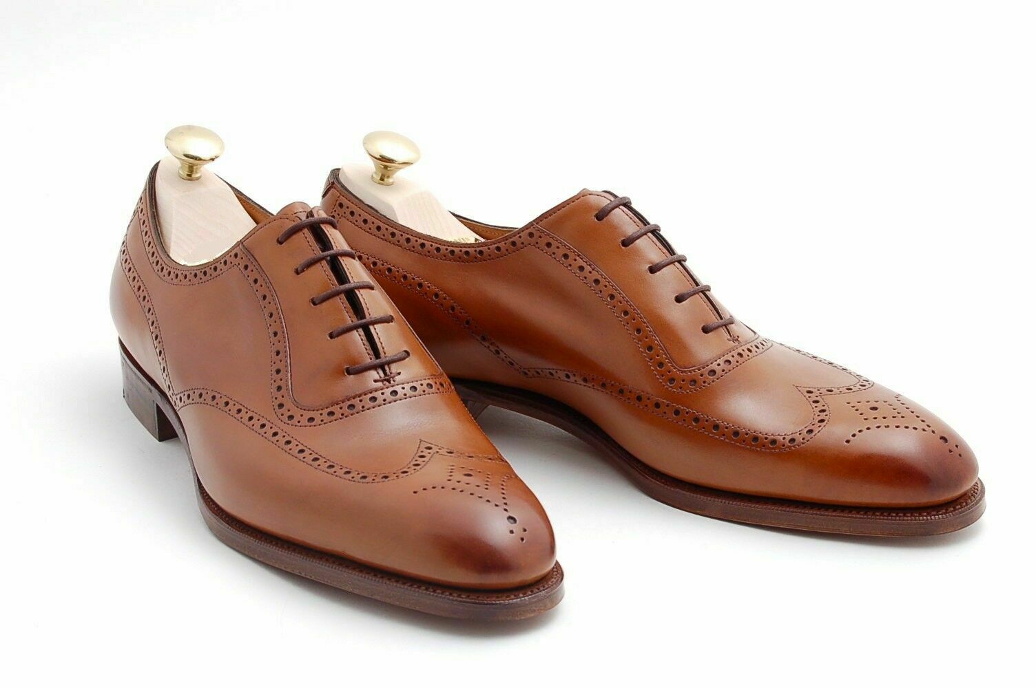Brown Oxford Brouging Lace Up Premium Quality Men's Leather Formal Dress Shoes - $149.99 - $209.99