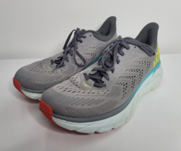 Hoka One One Clifton 7 Shoes Mens 10.5 Gray White Running Sneakers 1110508 WDDS - £47.95 GBP