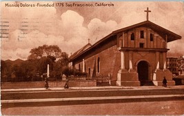 San Francisco De Asis Mission Dolores California Postcard 1914 - £12.88 GBP