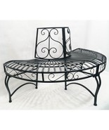 Half-Circle Outdoor Black Powder Coated Aluminum Tree Bench - $637.88 CAD