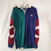 Chaps Ralph Lauren Vintage Mens Polo Long Sleeve Block Print Shirt Size Large - £23.14 GBP