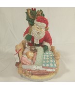 Santa Claus Brings Toys to Child Sleeping in Bed Ceramic Statue Holiday ... - £19.67 GBP