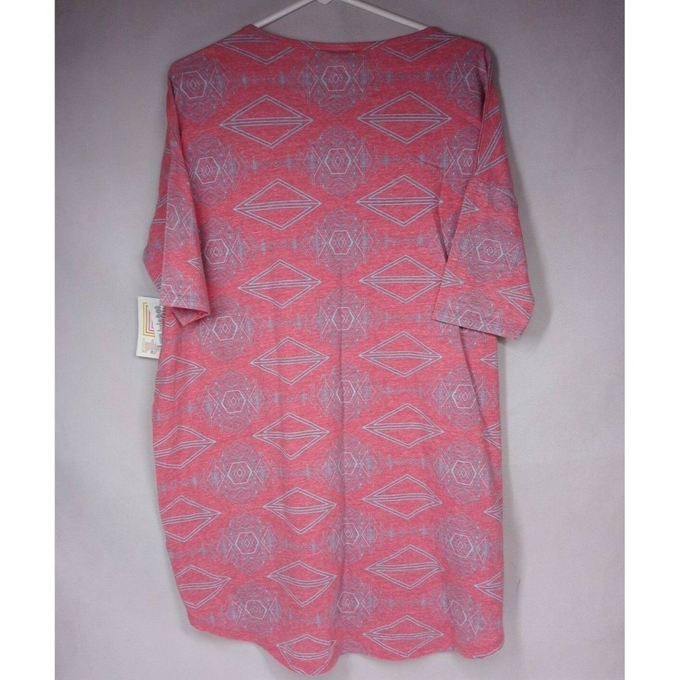 NWT Lularoe Irma Tunic Pink With Light Blue Aztec Designs Size Medium Item image 2