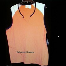 PROSPIRIT Womans 1X 2X Tank top Shirt Stretch NEW Orange White blue - $9.00