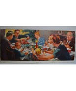 Vintage Art Print Illustration &quot;Christmas Family Dinner&quot; by Algot Stenbe... - $753.44 MXN