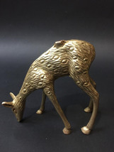 Vintage cast brass Grazing deer ornament  figurine - £25.52 GBP