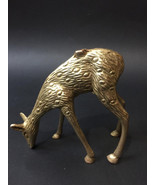 Vintage cast brass Grazing deer ornament  figurine - £25.11 GBP