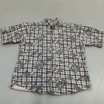 Vintage 90s Woolrich Blue Mountain Adventure Hawaiian Button Up Shirt Si... - $23.01 CAD