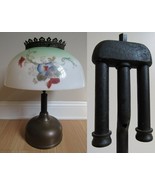 antique COLEMAN QUICK-LITE Gas Fuel Table Lamp 4 SIDED HANDPAINTED FLOWE... - $449.99