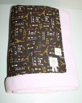 Disney Aristocats Baby Blanket Pink Brown Girls Soft A Cats Eye View of Paris - £11.35 GBP