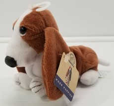 AG) Applause Hush Puppies Bean Bag Stuffed Plush Brown Basset Hound Dog 7&quot; - £15.81 GBP