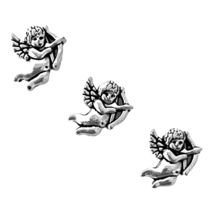 10 pcs Cupid Spacer Beads Cherub Valentines Day 12x10mm Metal Antiqued Silver - £9.64 GBP