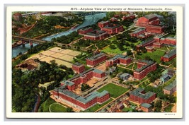 Airplane View University of Minnesota Minneapolis MN UNP Linen Postcard XB6 - $3.91