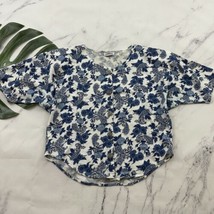 Just Dawn Womens Vintage 90s Crop Top Size M White Blue Paisley Floral W... - $18.80