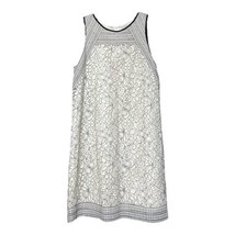 LOFT Womens Ivory White Black Floral Lace Lined Sleeveless Dress Size 4 - $12.99