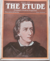 .  The Etude, Presser’s Musical Magazine, January, 1916. Volume 34, No. 1. Singl - £27.73 GBP