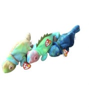 Set Of 3 Iggy The Iguana Ty Beanie Babies - £11.05 GBP