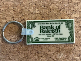 Bank of Raleigh Key Chain Vintage Bank Dollar Bill Keychain Collectible - $9.41