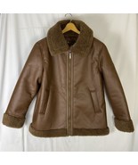 UGG Koolaburra Shearling Motorcycle Jacket Women's Size L Brown KBFS23702-KO - $35.14