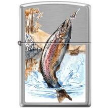 Sharp Rainbow Trout Fly Fishing Zippo Lighter - $28.45