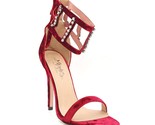 Money By Cookie Women Stiletto Heel Ankle Strap Sandals Size US 7 Wine Red - $21.78