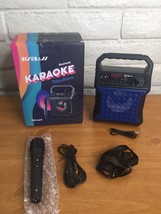Portable Karaoke Machine w/ Microphone Home Karaoke System Blue Open Box... - £32.21 GBP