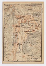 1903 Original Antique City Map Of Marienbad Marianske Lazne Czech Rep. Bohemia - £16.84 GBP