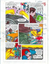 Original 1985 Superman 409 page 8 DC Comics color guide art/colorist&#39;s artwork - £45.95 GBP