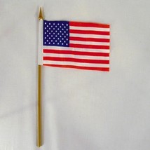 12 AMERICAN 6  X 9 IN FLAGS ON STICK flag usa banners - £7.56 GBP