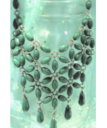 Deloris Turquoise Floral Beaded Bib Necklace Costume Jewelry - €12,05 EUR