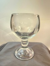 Vintage Anchor Hocking Clear Glass Orb Goblet Glass, XL 1970&#39;s - $14.85