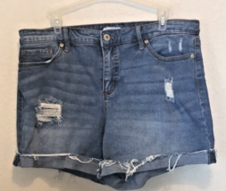 Sofi’a Jean Shorts by Sofia Vergara Size 10 Cuffed Cutoffs Distressed - £14.74 GBP
