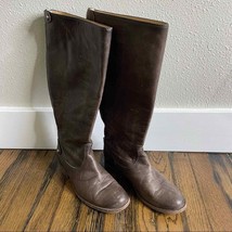 Frye MELISSA BUTTON Back Zip Gray Leather Boots - $55.00