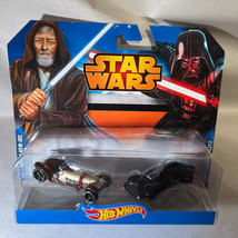Hot Wheels Star Wars Character Cars Obi-Wan Kenobi &amp; Darth Vader New In Box - £9.44 GBP