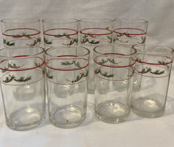 Vintage Farberware Holiday Christmas Glasses 10 Oz Tumblers and 8 Oz. Juice - £22.76 GBP