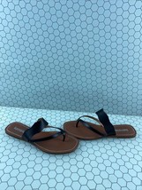 Kensie NOVAH Black Leather Open Toe Slide Sandals Women’s Size 10 M - £9.35 GBP