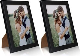2 Pack 5x7 Picture Frame Black Picture Frame for Wall and Tabletop Display Resis - £17.48 GBP