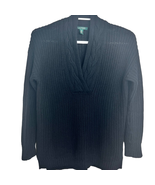 Lauren Ralph Lauren Womens Sweater Black Size M Long Sleeve Cable Knit V... - £31.06 GBP