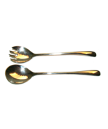 Silver Plated 9 inch Salad Serving Spoon and Spoon Fork - Made in ITALY - $395.76 MXN