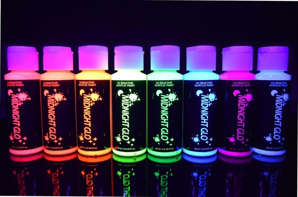8-Pack Non-Toxic Acrylic Paint Set - Bright Fluorescent Colors for Art Projects Item image 3