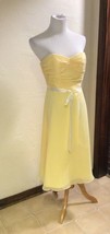 Canary Yellow Bridesmaid Prom Formal Party Dress Strapless Davids Bridal Size 6 - £52.51 GBP