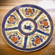 Japanese Porcelain Decorative Plate Hand Painted in Hong Kong 12&quot; Blue G... - £23.66 GBP