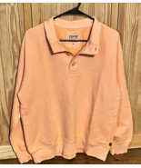 Izod Sweater Mens Medium Peach Pullover Vintage Buttons - $360.79 MXN