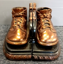 Pair of Vintage Heavy Brass Bootie Book Ends ~ 1980&#39;s - £19.65 GBP