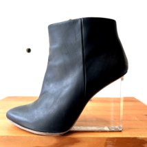 40 / 9.5 - H&amp;M Maison Margiela Black Leather Plexi Clear Wedge Boots 0316KC - £54.35 GBP